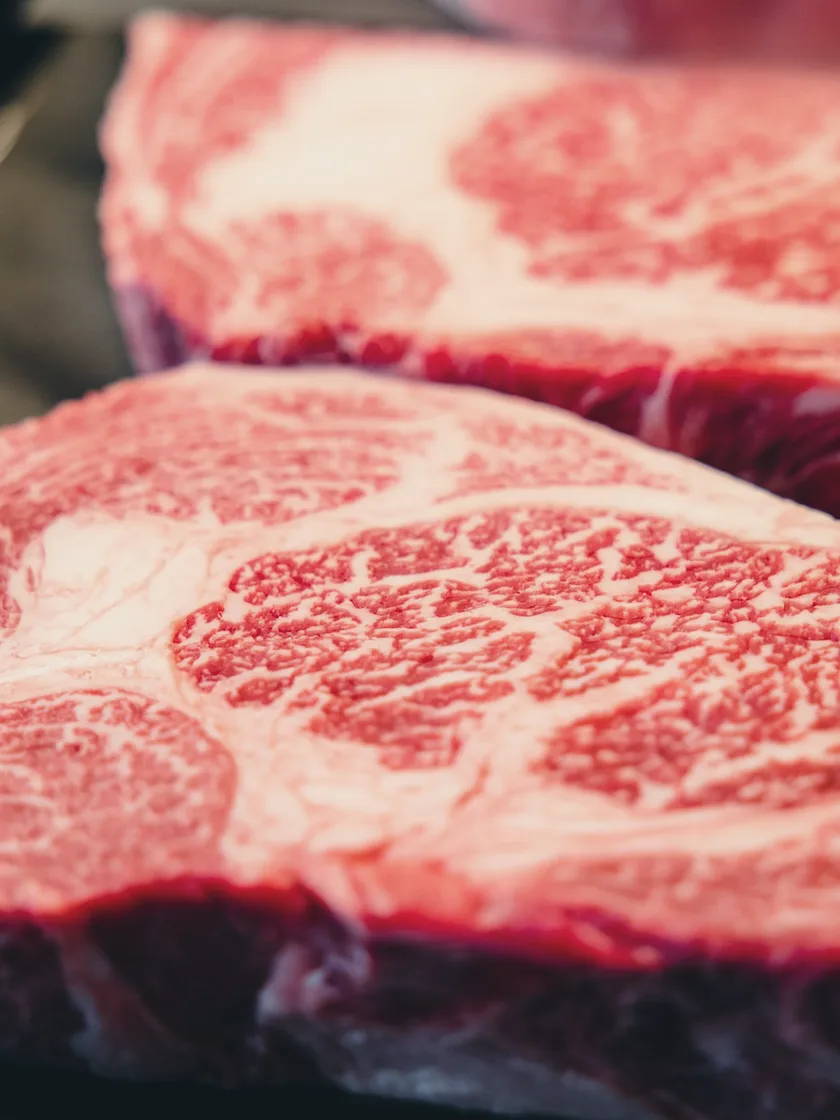 Raw marbled ribeye